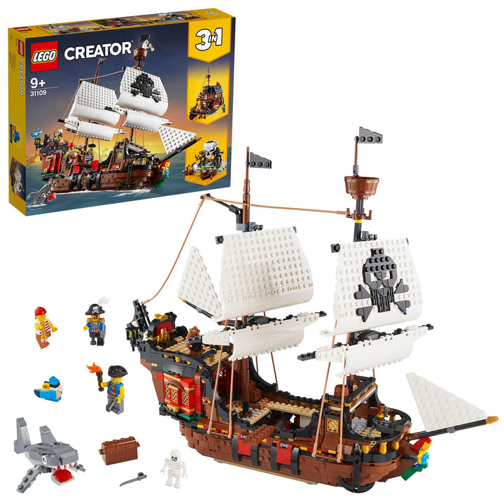 LEGO 31109 Creator 3-in-1 Piratenschiff, Taverne oder Totenkopfinsel Spielzeug Set, Piratentaverne,
