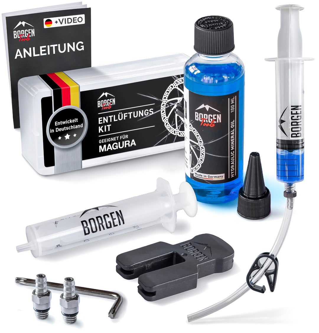 Borgen Entlüftungskit für Magura hydraulische Scheibenbremsen I Fahrrad Bremsen Service Kit I Entlüf