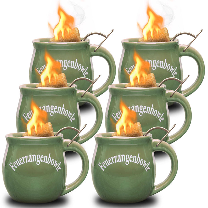 Feuerzangentasse 6er im Karton, Oliv - für Feuerzangenbowle, Oliv