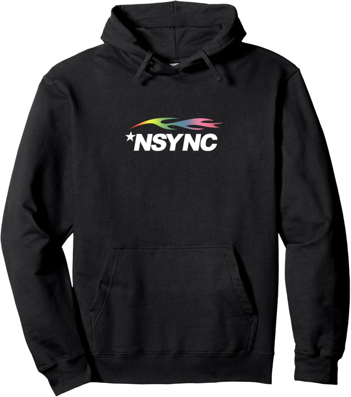 NSYNC Offizielles Band-Logo und Regenbogenflamme Pullover Hoodie