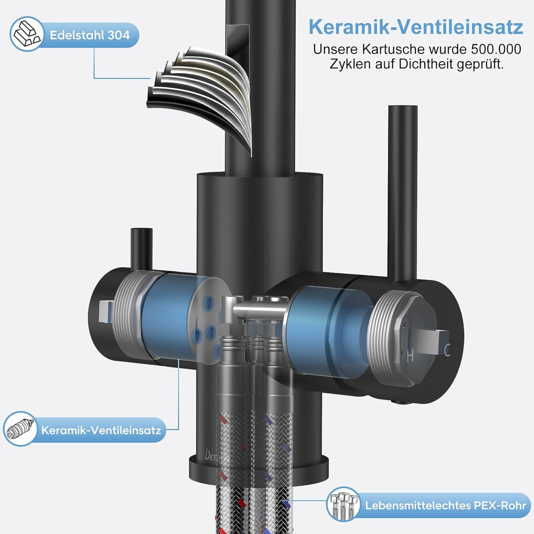 3 Wege Küchenarmatur Küche, Wasserfilter Wasserhahn für Trinkwasser Küchenspüle, Trinkwasserhahn mit