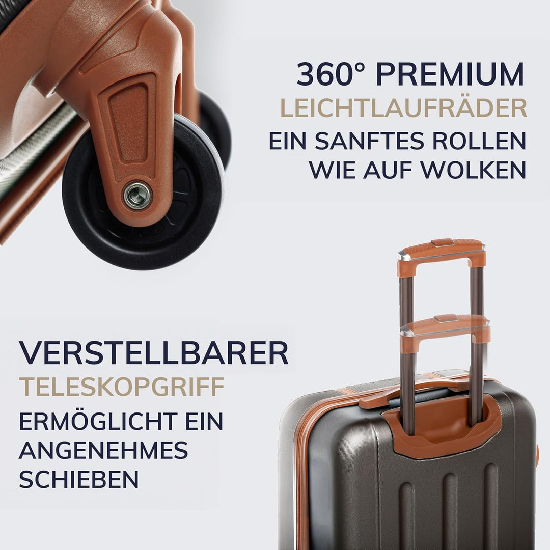FERGÉ Kofferset 3 teilig Hartschale Milano Reisekoffer Trolley-Set (Handgepäck, L, XL) 3er Set Harts