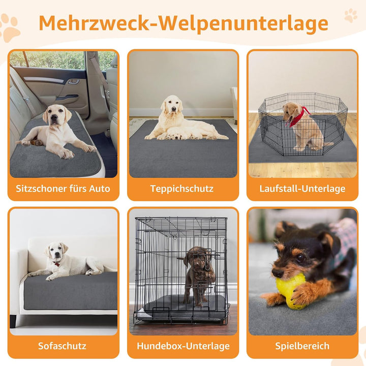 2er Waschbare Welpenunterlagen, 90*60cm Schnell absorbierendes Haustier-Training Pad für Welpen, ält