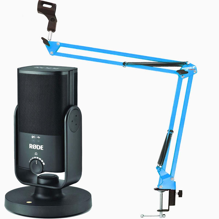 Rode NT-USB MINI USB-Studio-Kondensatormikrofon + keepdrum NB35BL Blau Mikrofonarm NT-USB Mini + Gel