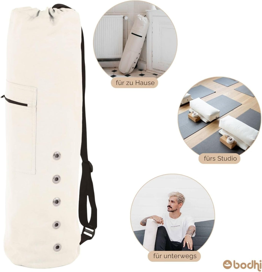 Yogatasche CANVAS Bag, grosse Yogamattentasche aus Baumwolle, Seesack, strapazierfähig, anthrazit Na
