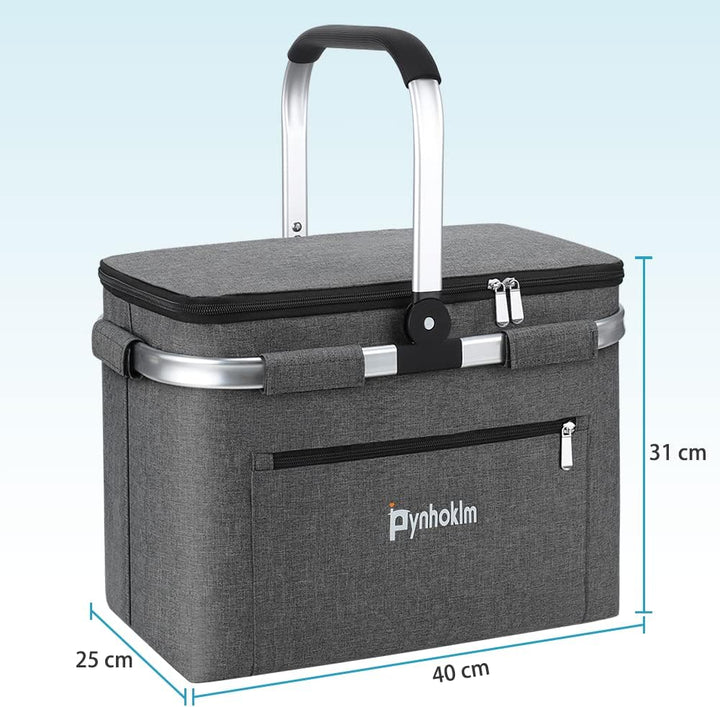 Einkaufskorb Faltbar 30L Faltkorb mit Kühlfunktion Klappkorb mit Deckel 25kg belastbar Einkaufstasch