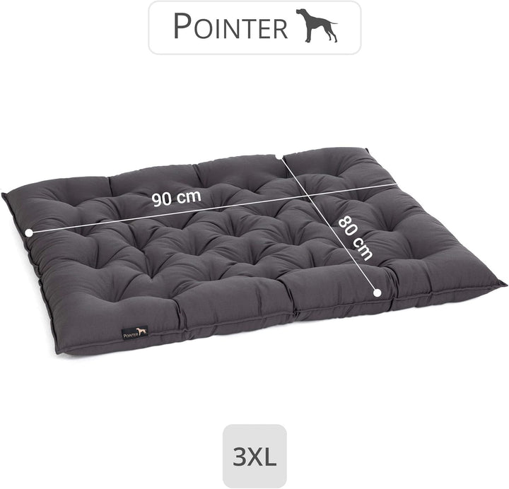 Pointer | Hundekissen Urban - orthopädisch, waschbar, robust, bequem (XXXL - 90x80 cm, Grau) XXXL -
