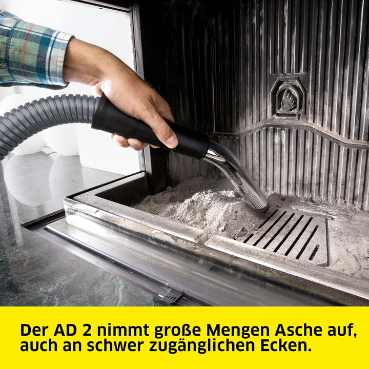 Kärcher AD 2 Aschesauger und Trockensauger (mit Filterreinigung, 14-Liter-Metallbehälter, Reinigung