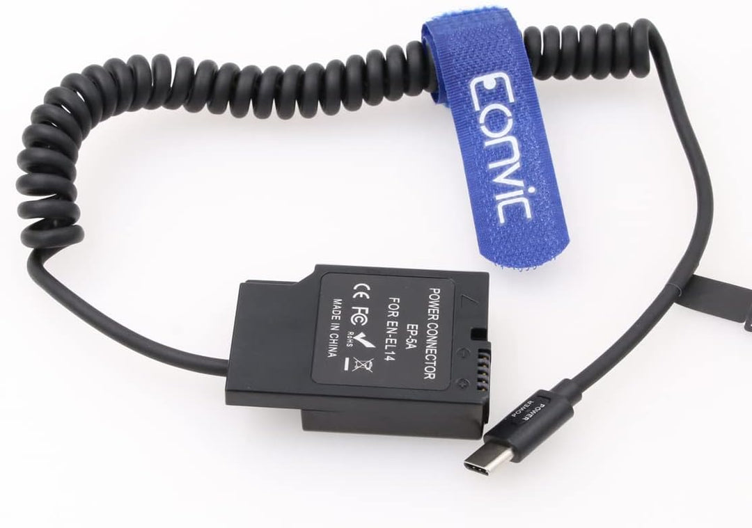 Eonvic EP-5A auf USB Typ C Stromkabel EN-EL14 EP-5A Dummy Akku Connector Kit Ersatz Netzteil Kabel f