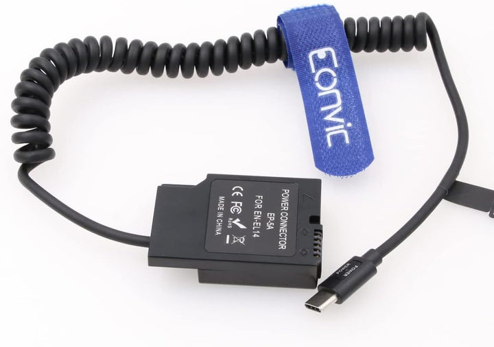 Eonvic EP-5A auf USB Typ C Stromkabel EN-EL14 EP-5A Dummy Akku Connector Kit Ersatz Netzteil Kabel f