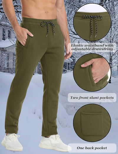 TACVASEN Herren Gefütterte Jogginghose Winter Sporthose Warme Sweathose 32 Armeegrün, 32 Armeegrün