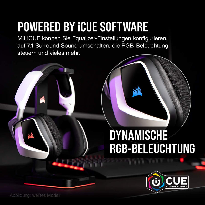 Corsair Void Elite RGB Wireless Gaming Headset (7.1 Surround Sound, Ultraniedrige Latenz, 12 Meter R