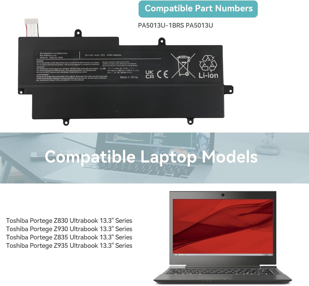 K KYUER 47WH PA5013U-1BRS Laptop Akku für Toshiba Portege Z830 Z835 Z930 Z830-S8302 S8301 Z835-P330