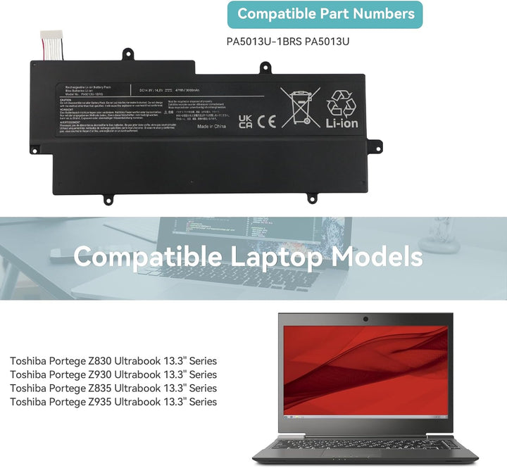 K KYUER 47WH PA5013U-1BRS Laptop Akku für Toshiba Portege Z830 Z835 Z930 Z830-S8302 S8301 Z835-P330