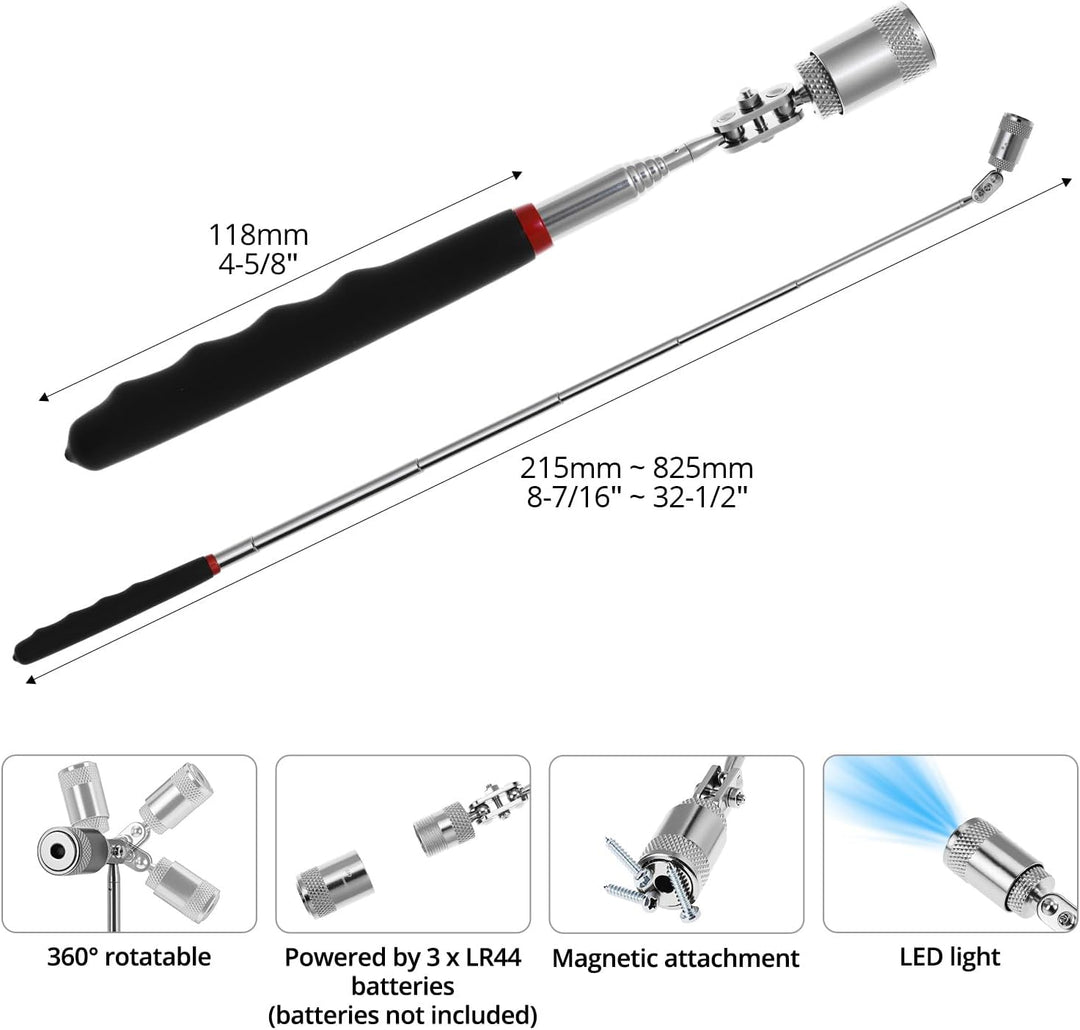 QWORK®17Pcs Haken und Pick Werkzeugsatz, Öldichtungshaken, Entfernungswerkzeug,Magnetgreifer,Schaber