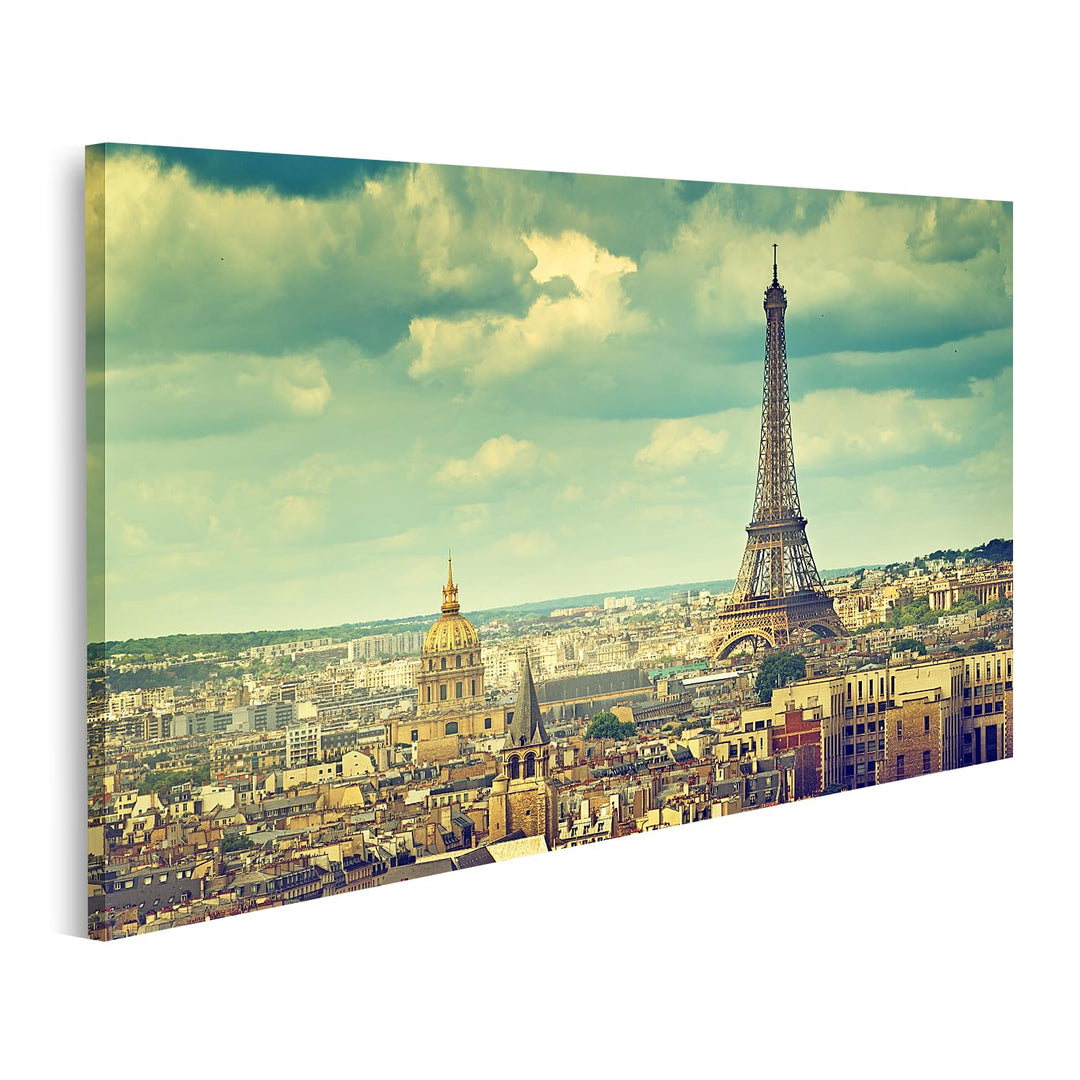 islandburner Bild auf Leinwand Eiffelturm Frankreich Blauer Himmel Blick Auf Paris Bilder Wandbilder