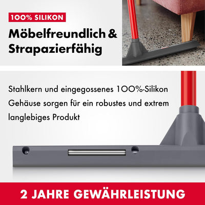Tyroler Schiebe & Zieh Wasserschieber Bodenabzieher | 44cm Silikonkopf Abzieher Boden | Wasserschieb