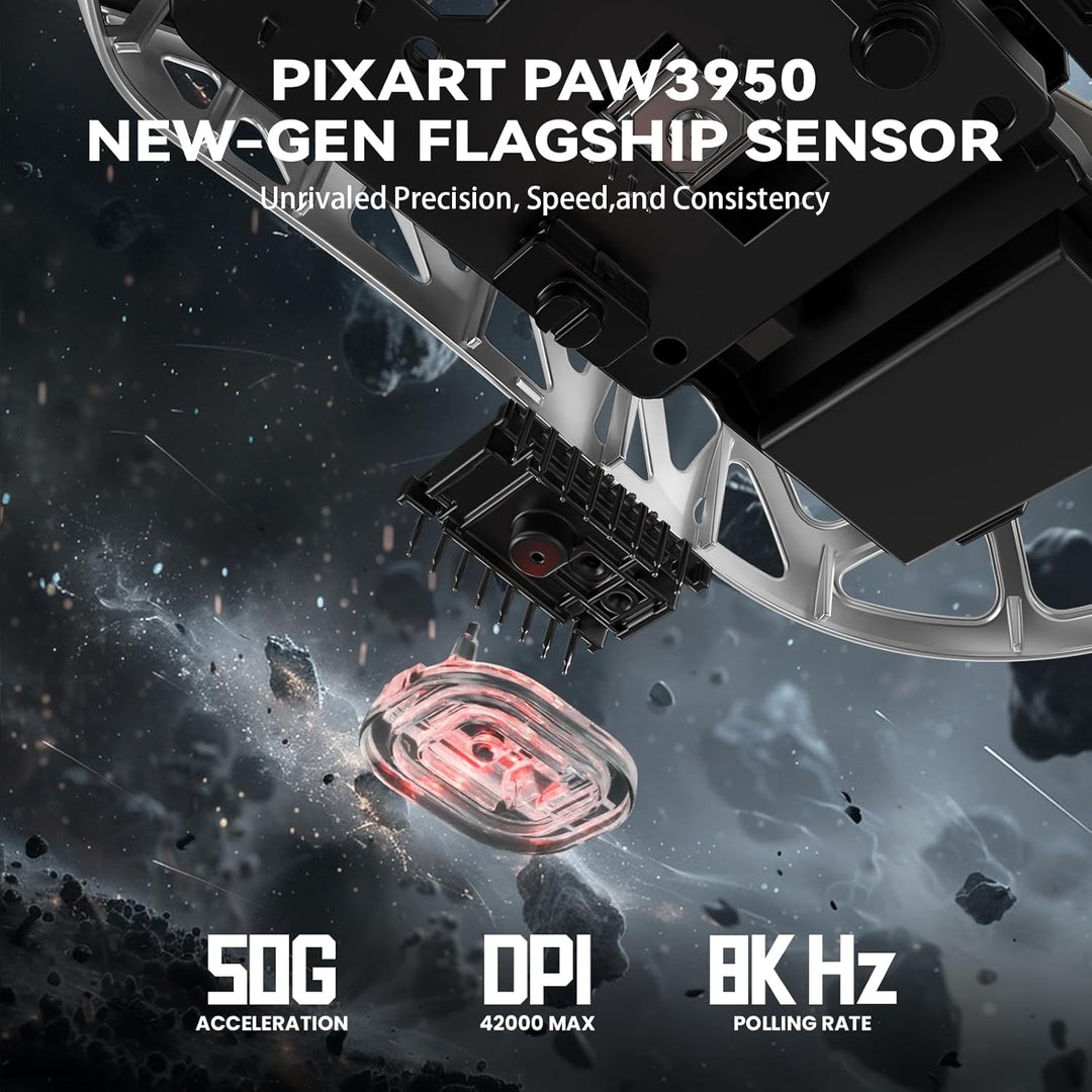 ATTACK SHARK R2PRO 45g Superlight Magnesiumlegierung Maus, PixArt PAW3950-Sensor, 42000 DPI, 8000Hz