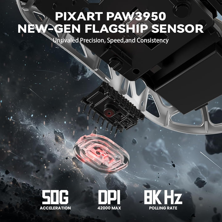 ATTACK SHARK R2PRO 45g Superlight Magnesiumlegierung Maus, PixArt PAW3950-Sensor, 42000 DPI, 8000Hz