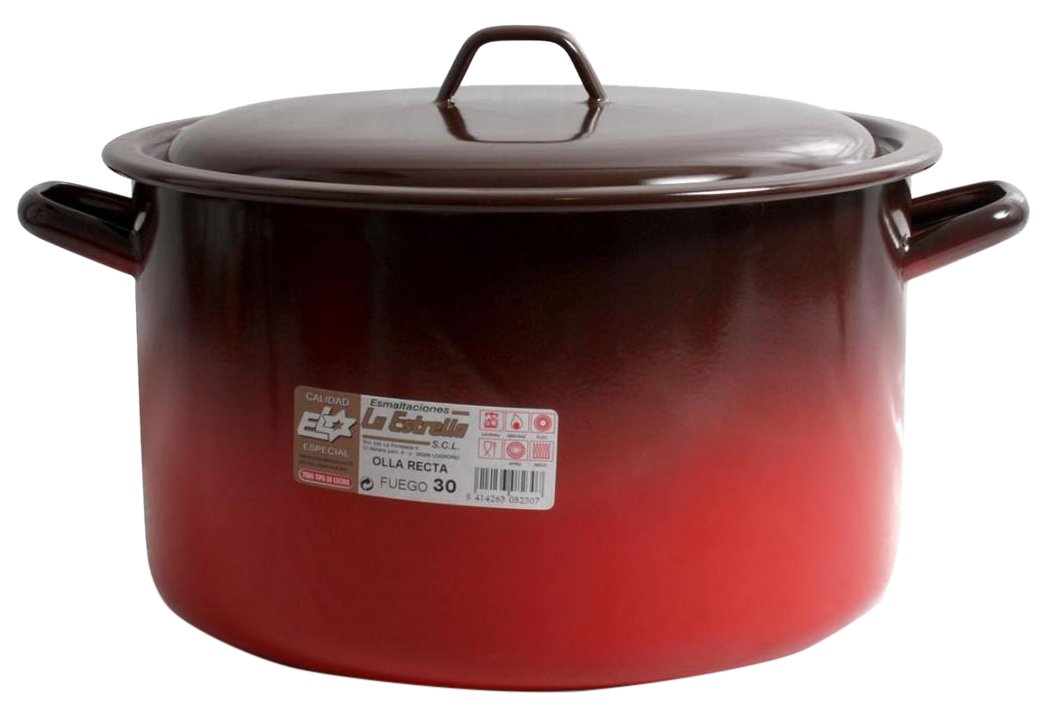 Esmaltaciones la Estrella Fuego Hoher Kochtopf, mit Deckel, 30 cm, 12 l