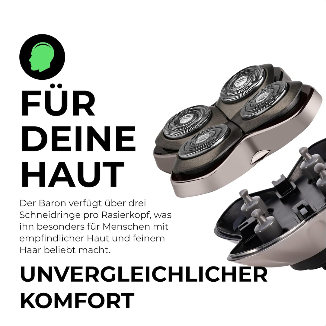 Skull Shaver Baron PRO 3 Rasierklingen für Pitbull, Palm & Butterfly