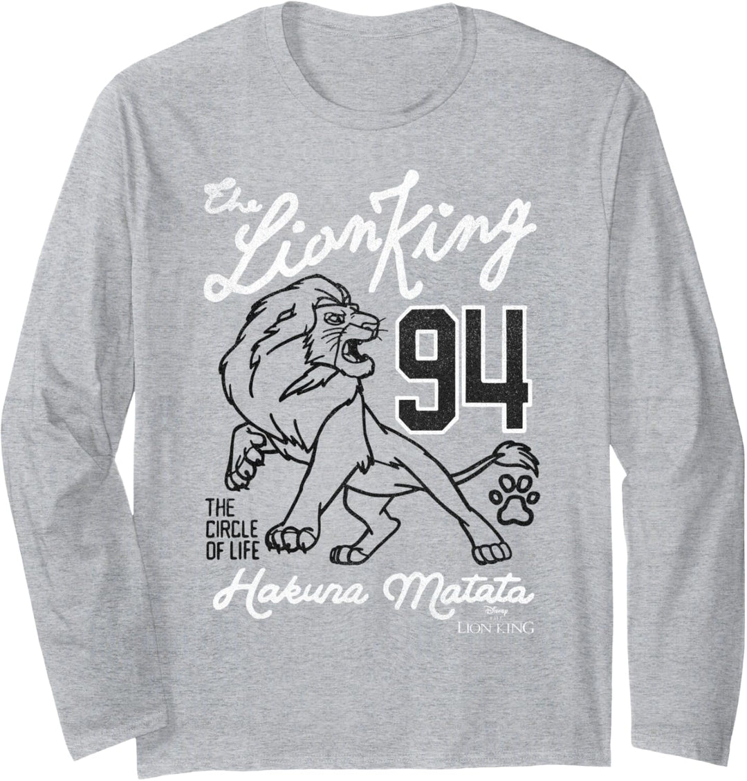 Disney Lion King Simba '94 The Circle Of Life Line Art Logo Langarmshirt