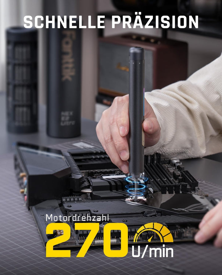 Fanttik E2 Ultra 3.7V Mini Elektro Schraubendreher Set, 50 in 1 Magnetische Präzisions-Schraubendreh