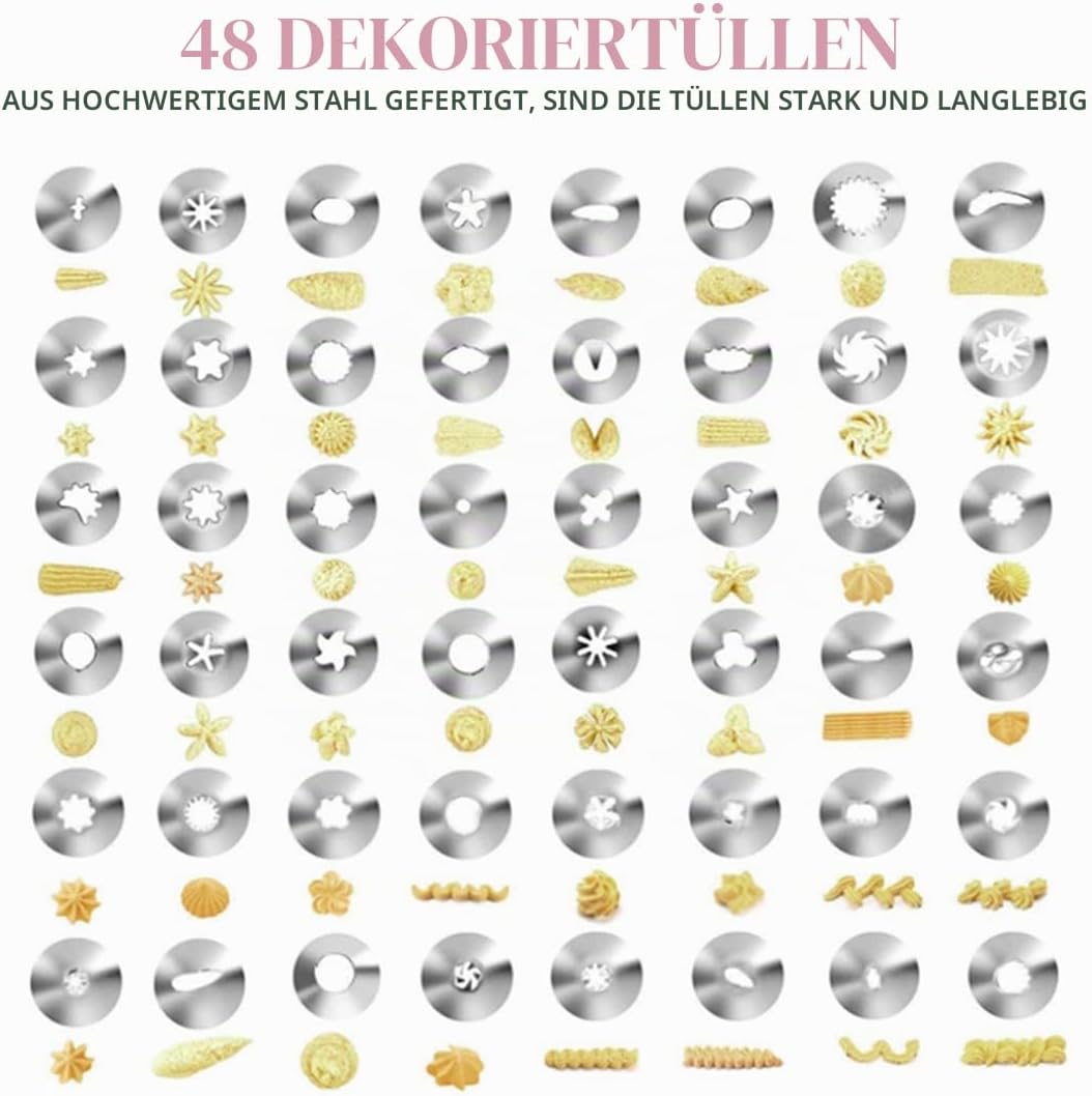 AZOMKER Torten ZubehöR, Spritzbeutel Mit Tüllen, SpritztüLlen Set, Backset, BackzubehöR, BackzubehöR