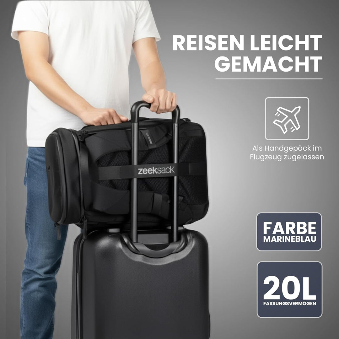 Zeeksack The Organizer 20L, Marineblau - Handgepäck-Rucksack mit Laptopfach Blau Einzel - 20L, Blau