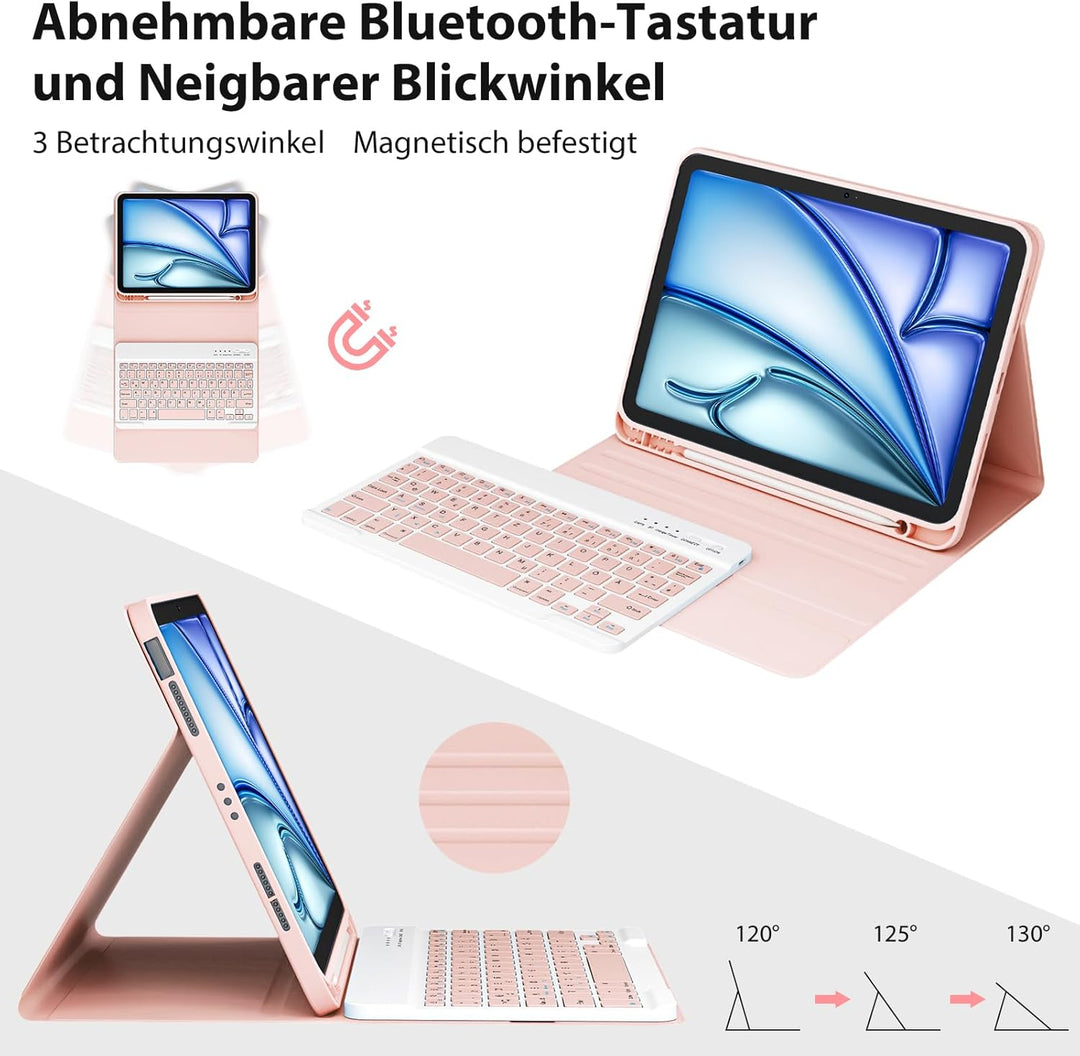 CC Store Hülle mit Tastatur für iPad Air 11 Zoll M3 2025/M2 2024,iPad Air 5/4 10.9 Zoll, ipad Pro 11