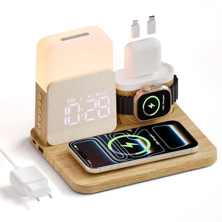 5 in 1 Induktive Ladestation für A-pple Watch und Phone 17/16/15/14-11 Serie und air-pods, 15W Wirel