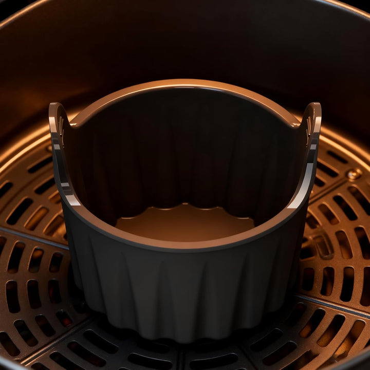 Silikonform Heissluftfritteuse, 4 Packungen ei Formen Kuchenform für Heissluftfritteuse, Airfryer Zu