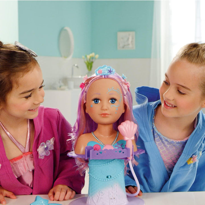 Zapf Creation 830550 BABY born Sister Styling Head Meerjungfrau - Schminkkopf, Frisierkopf, drehbar,