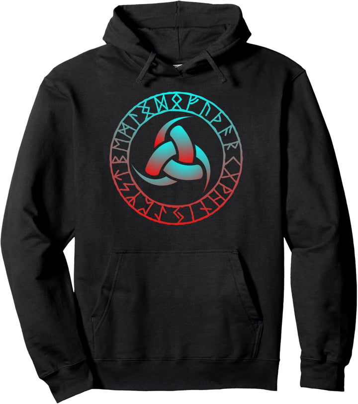 Wikinger-Symbol Triskele Odin Hörner Nordisches Zeichen Runensymbol Pullover Hoodie