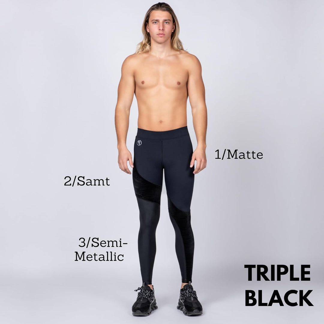 Kapow Meggings für Herren 'Supreme Range': Deluxe Kompressionsleggings mit Taschen für Streetstyle,