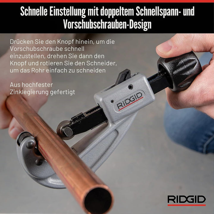 RIDGID 31632 Modell 151 Schnelleinstellbarer Rohrabschneider, Rohrabschneider von 6 mm bis 42 mm Sin