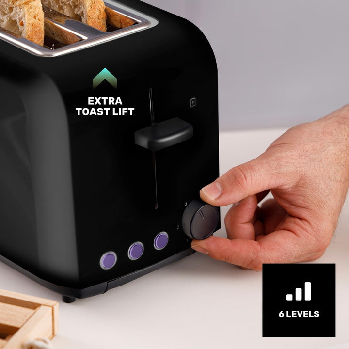 Taurus Amazing TO3000 - Brotröster 1450W, 2 extra lange und extra breite Schlitze, 6 Toaststufen, 3