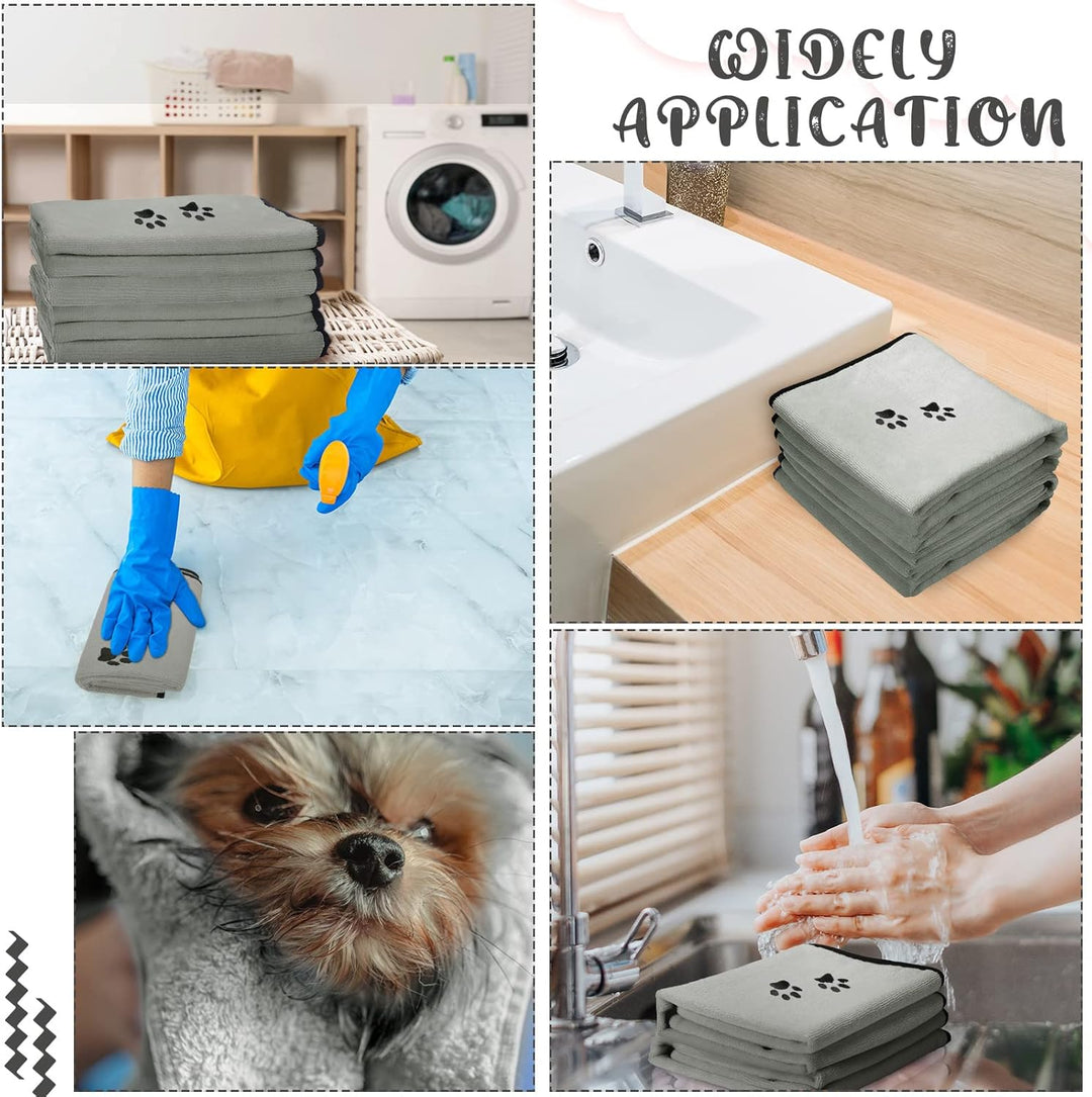 Irenare 4er Pack Hunde Handtuch Hunde Mikrofaser Handtücher Weich Saugfähig Haustier Badetuch Hunde