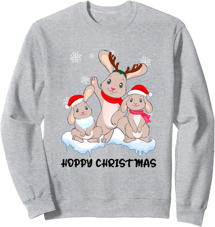 Hasen Familie Weihnachten Kaninchen Pulli Hoppy Christmas Sweatshirt