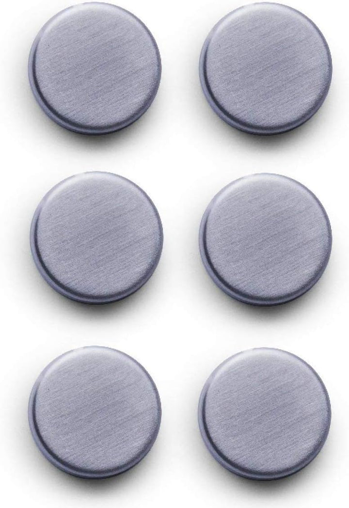 Zeller Memoboard, Edelstahl, Silber, 50 x 35 x 1.5 cm & 11203 Magnet-Set 6-teilig, Ø 2.7 cm, Edelsta