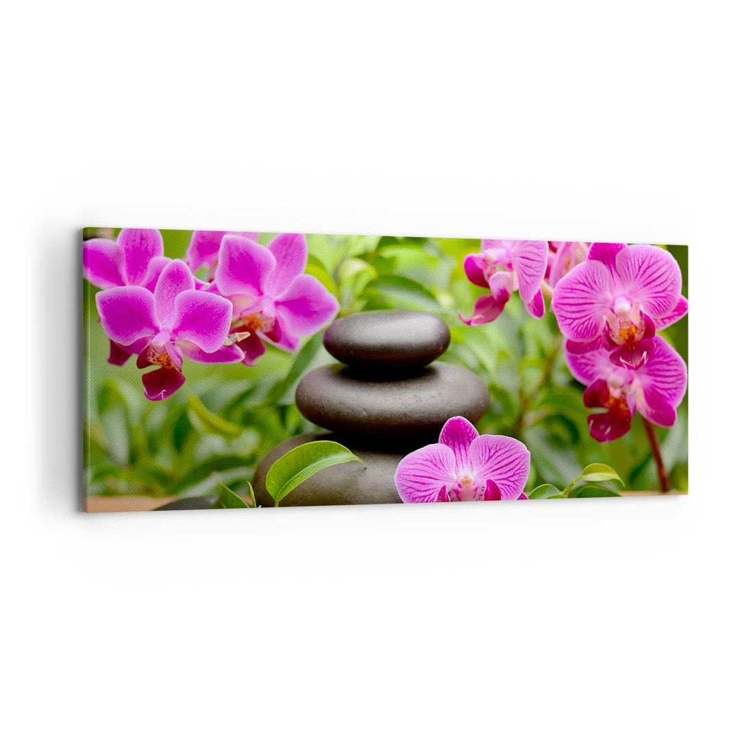 Wandbilder Dekoration Wohnzimmer Blumen Steine Bambus Dekoration Panorama Bilder auf Leinwand 120x50