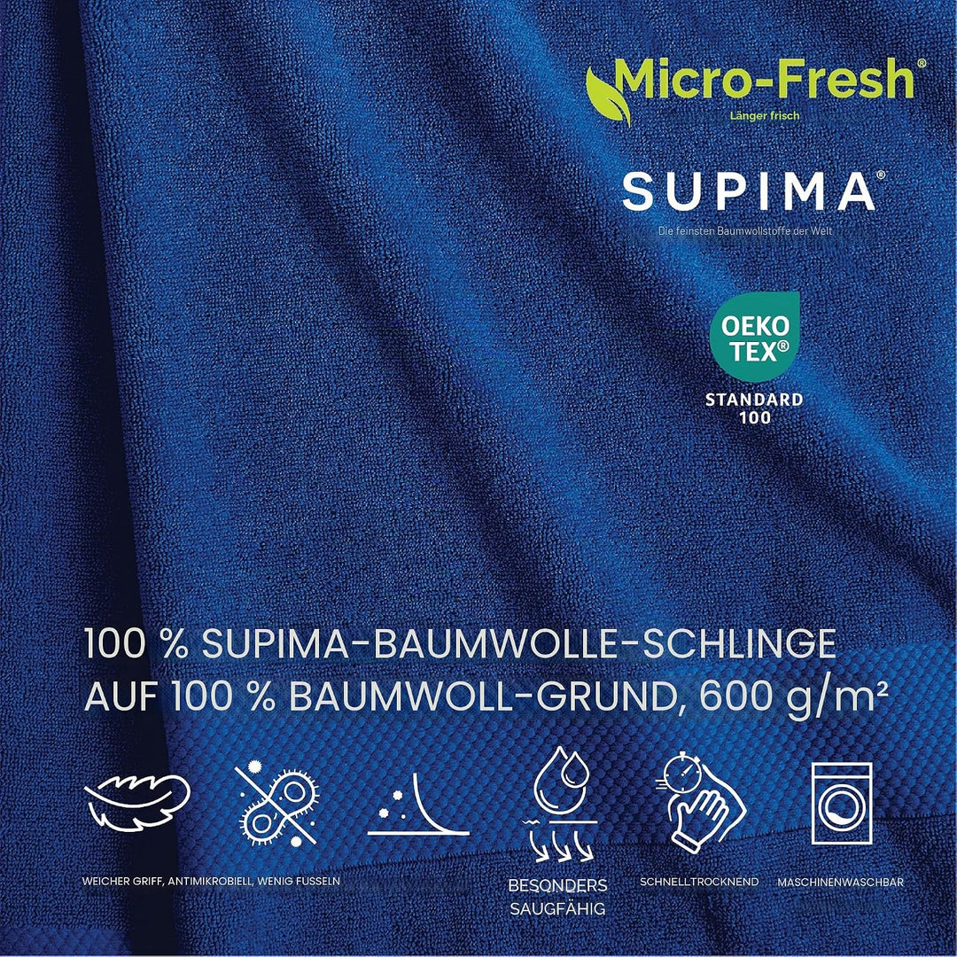 Lacoste Heritage Supima Handtuch, Baumwolle, Surfblau, 40,6 x 76,2 cm Hand Towel 16x30 Blau (Surf Bl