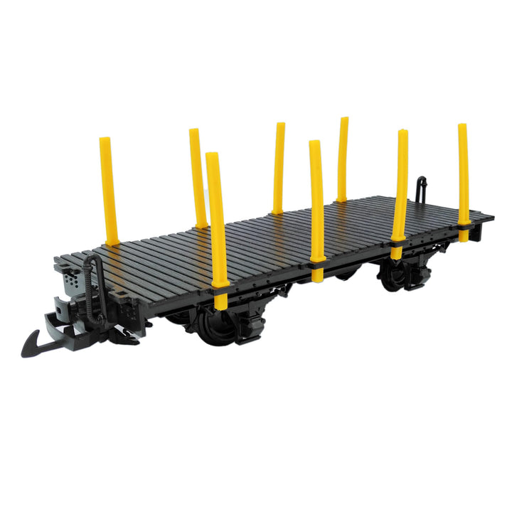 Rungenwagen schwarz/gelb als Spur-G Bausatz Zubehör für Gartenbahn Loks & Wagen