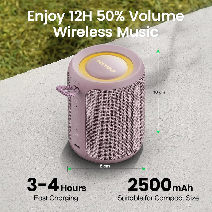 Deeyaple Bluetooth Lautsprecher Klein Tragbarer Musikbox 5.3 IPX7 Wasserdicht Kabellose Stereo Pairi