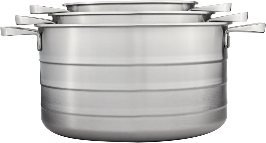 Sallys Edelstahl Kochtopfset Induktion "La Cucina", 9-teilig, Kochtopf Set mit multifunktionalem Gla