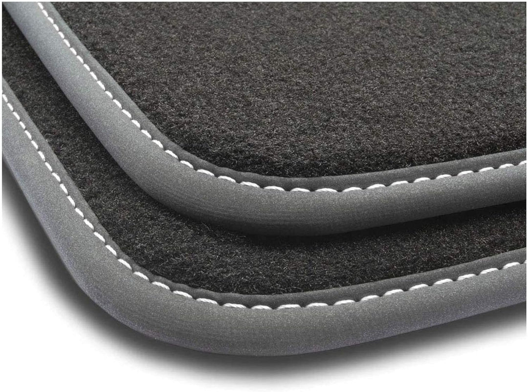 M MOTOS Velours Premium fussmatten Auto kompatibel mit BMW 1 F20 2011- - Premium, Matt, Weiss fussma