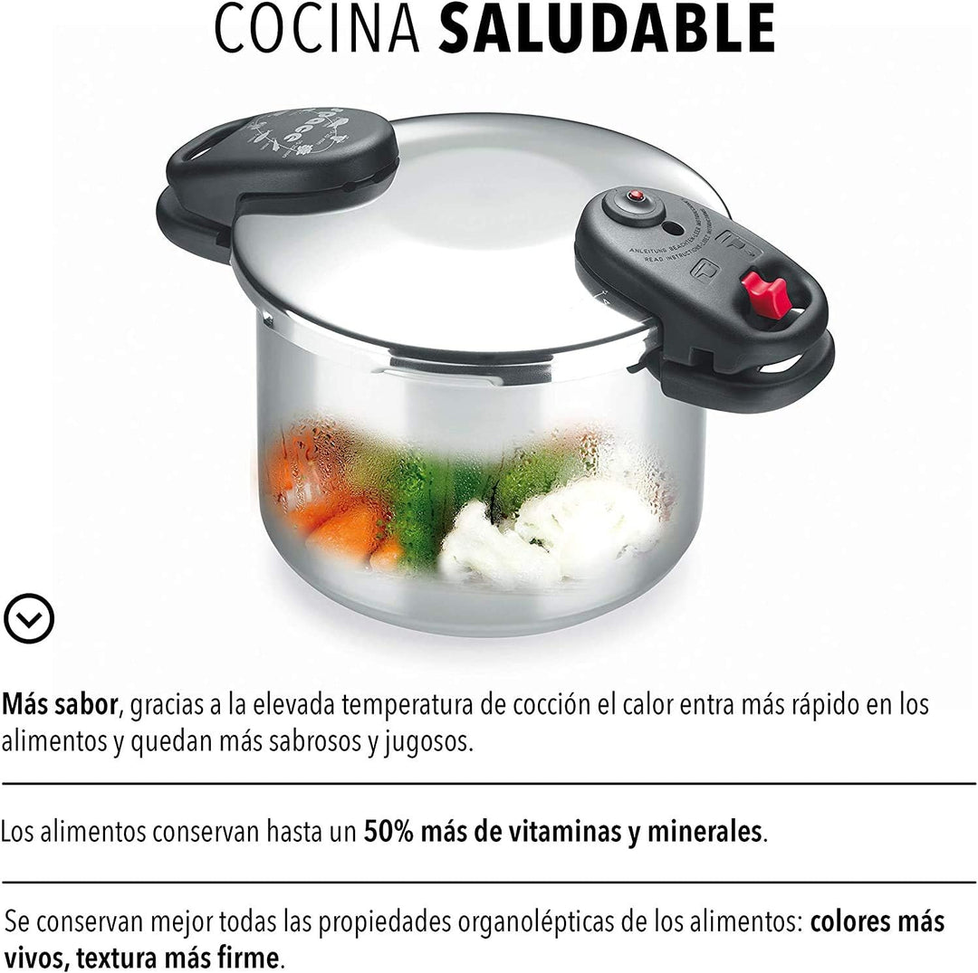 Alza Space - Schnellkochtopf 2,5L, Edelstahl 18/10, 2 Kochstufen, Ergonomisches Design, Energiespare