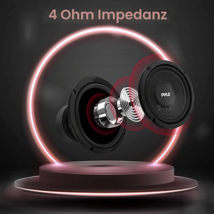 Pyle 1 PLMW63 Subwoofer, 16,5 cm, 165 mm, 6,5 Zoll Durchmesser, 75 Watt RMS, 150 Watt max., einzelne