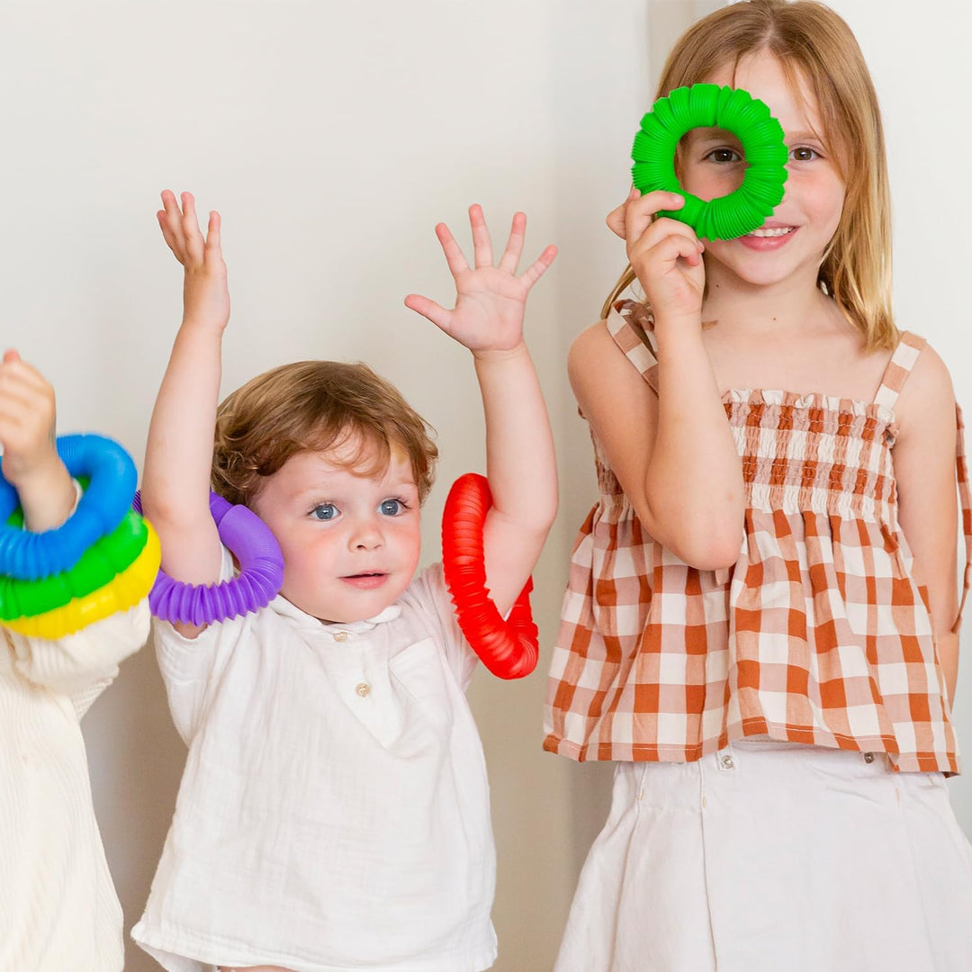 TOOB-X Sensorisches Pop-Röhren-Spielzeug, buntes Stressabbau-Spielzeug, Fidget Pop Mehrfarbig, erwei