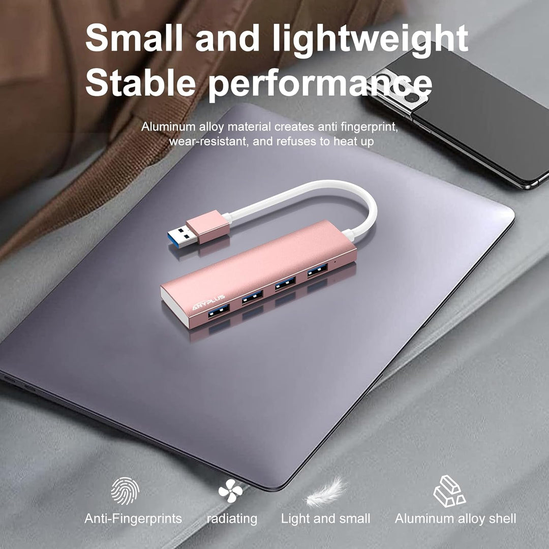 USB 3.0 Hub - Aluminiumlegierung Ultra Slim 4-Port Verteiler für Laptop, PC, iMac, Mac Pro, Surface
